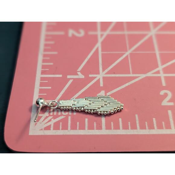 925 Milor Italy Sterling Silver Chevron Dangle Earrings & Matching Bracelet - Picture 4 of 7